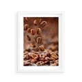 Plakat w ramie 30x40 - Kawiarniana atmosfera kawy - kawa, kawiarnia - rama biała