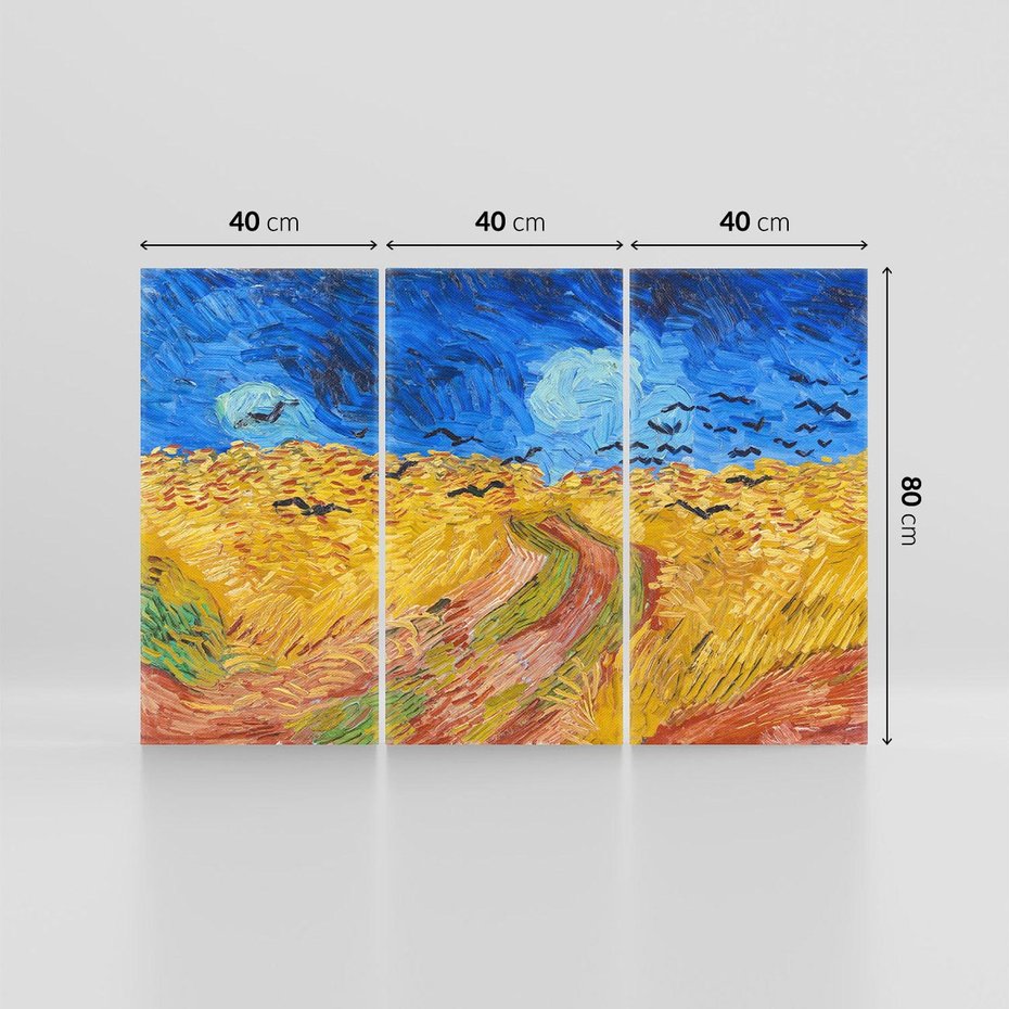 Obraz na płótnie 120x80 - "Wheatfield with Crows" (1890) Vincent van Gogh - Reprodukcja - reprodukcja, obraz na płótnie