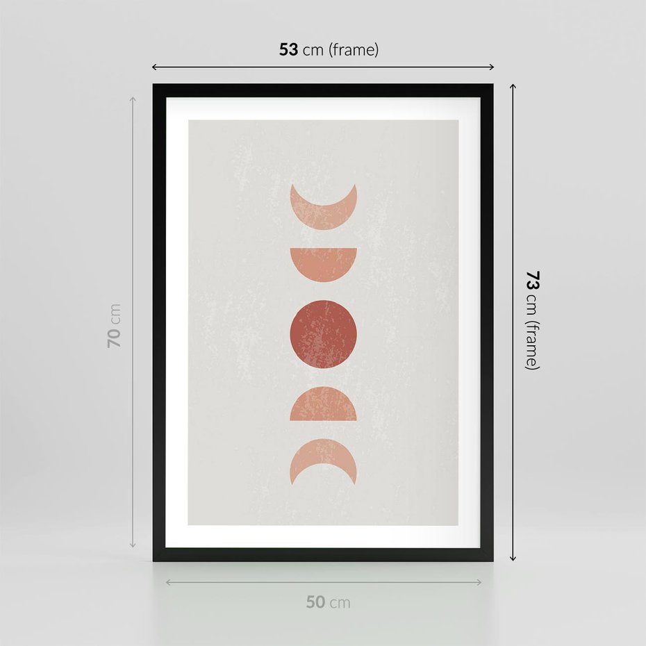 Plakat w ramie 50x70 - Mistyka Boho - boho plakat, beże brązy - rama czarna