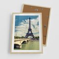 Plakat w ramie 50x70 - Wieża Eiffla - Ikona Paryża - wieża, Eiffla - rama drewno