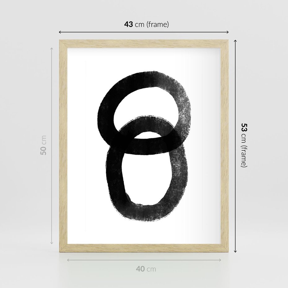 Plakat w ramie 40x50 - Kształtując Granice - abstrakcja, minimalizm - rama drewno