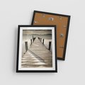 Plakat w ramie 40x50 - Idylliczny pomost nad jeziorem - pomost, jezioro - rama czarna