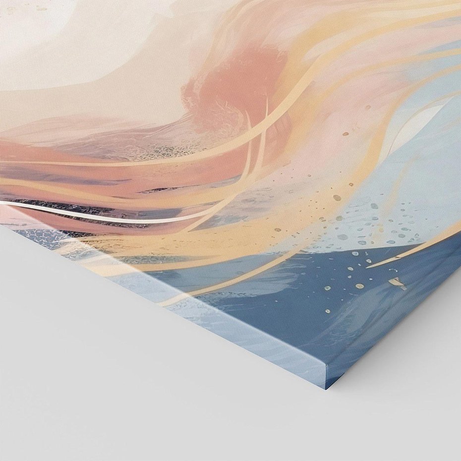 Obraz na płótnie 120x40 - Ukojenie Współczesności - abstrakcyjne fale, gładkie linie