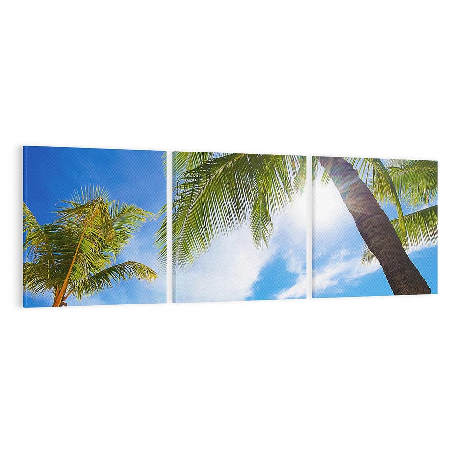 Obraz na płótnie 120x40 - Tropikalne palmy nad oceanem - palmy, ocean