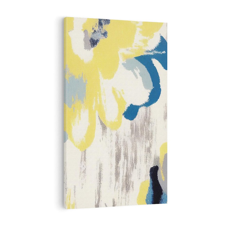 Obraz na płótnie 50x70 - Kwiatowe Impresje - malowane duże kwiaty, kolory żółty