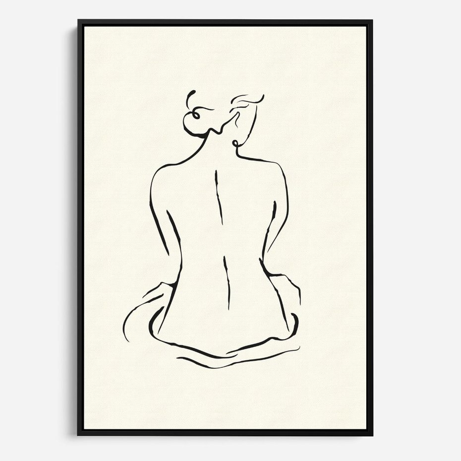 Obraz w ramie 50x70 - Migotliwa Symfonia - kobieta akt, minimalizm - rama czarna