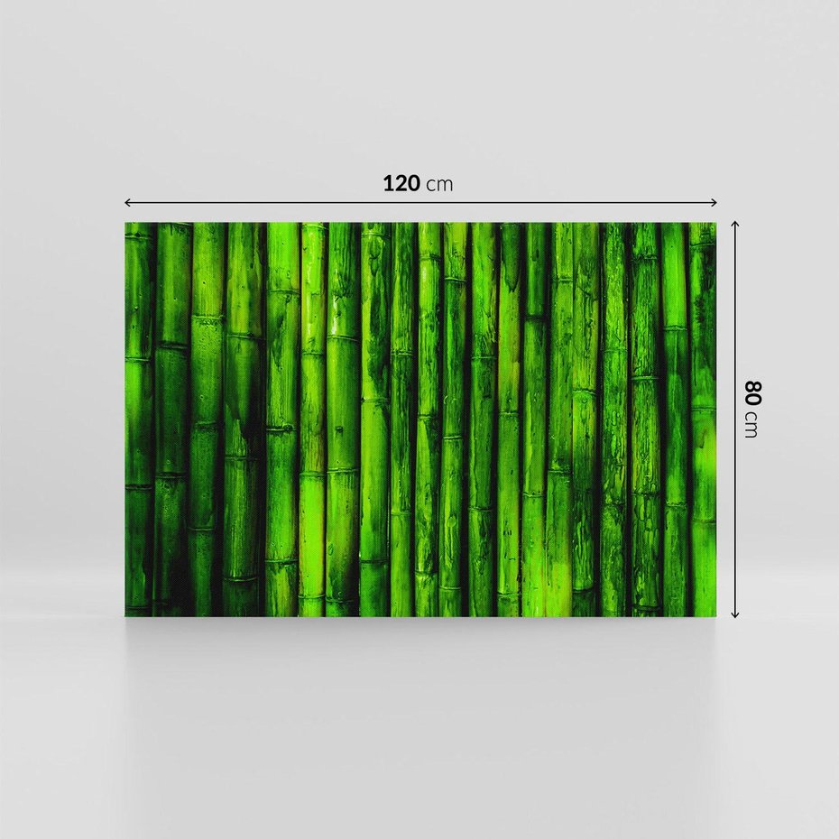 Obraz na płótnie 120x80 - Bambusowy urok zielonej harmonii - bambus, zieleń