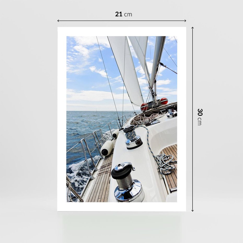 Plakat bez ramy 21x30 - Moc żaglowca na pełnym morzu - żaglowiec, jacht