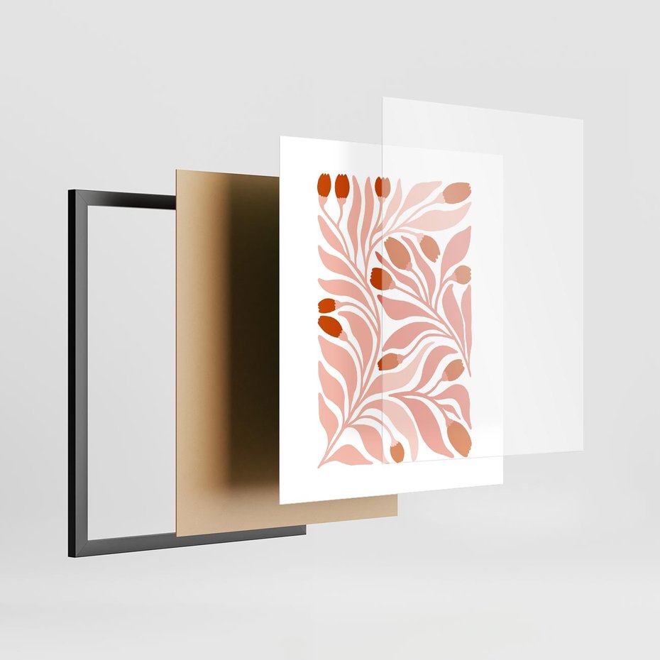 Plakat w ramie 40x50 - Nieskrępowane wyobraźnie kolorów - kwiaty, pastelowe kolory - rama czarna