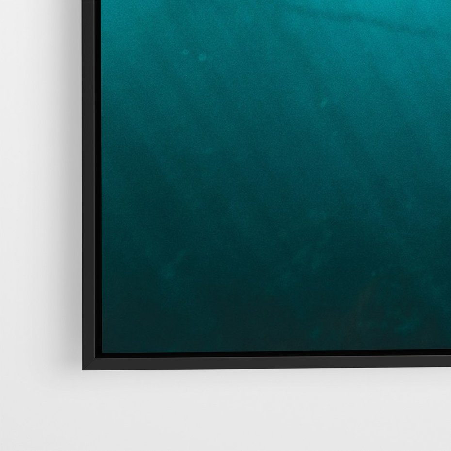 Obraz w ramie 50x70 - Tajemnicza Podwodna Kraina - fotografia, podwodna jaskinia - rama czarna