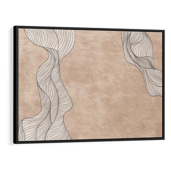 Obraz w ramie 100x70 - Symfonia uczuć i kształtów - delikatna kompozycja, falujące linie - rama czarna