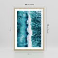 Plakat w ramie 50x70 - Błękitna Siła Oceanu - fale, ocean - rama drewno