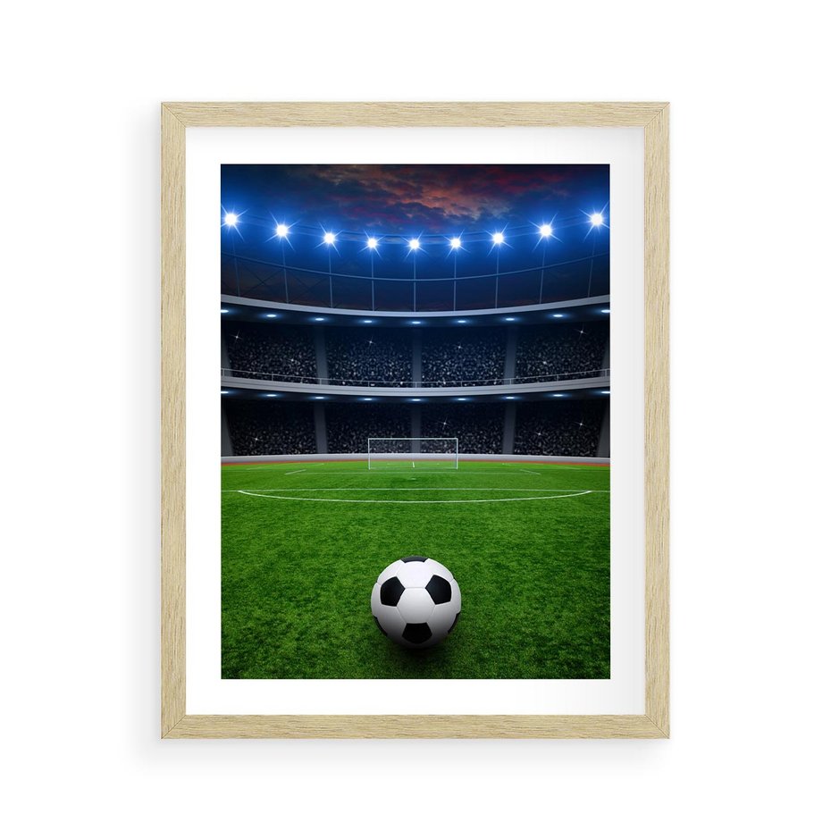 Plakat w ramie 40x50 - Piłka nożna - gol! - piłka nożna, gol - rama drewno