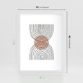 Plakat w ramie 30x40 - Przenikające Widzenia - półkola, koło - rama biała