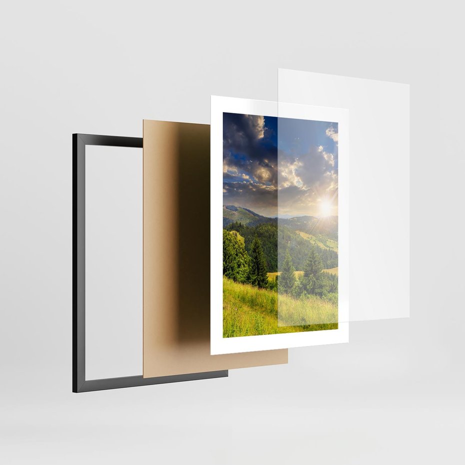 Plakat w ramie 30x40 - Pejzaż w perspektywie - pejzaż, perspektywa - rama czarna