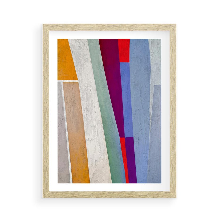 Plakat w ramie 50x70 - Księga Ukrytych Odbić - abstrakcyjne dziwne kształty, olejny obraz - rama drewno