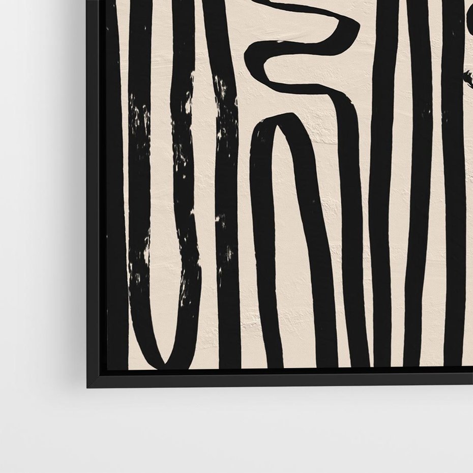 Obraz w ramie 50x50 - Podróżne Wibracje Serca - abstrakcyjny obraz, proste linie - rama czarna