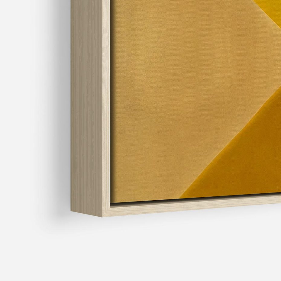 Obraz w ramie 80x80 - Harmonia migoczących ognisk - intensywne ciepłe kolory, słoneczny żółty - rama drewno