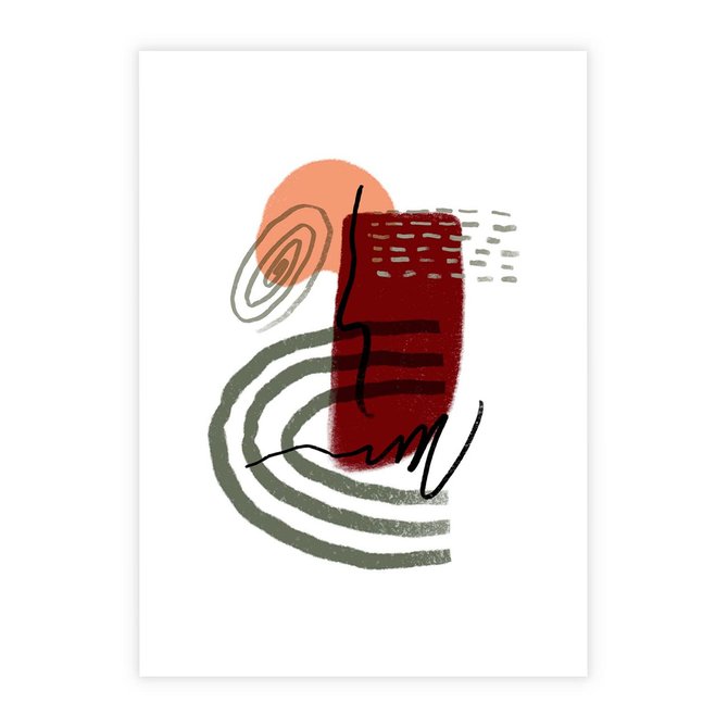 Plakat bez ramy 40x50 - Boho Raj - abstrakcyjna sztuka, boho kształty