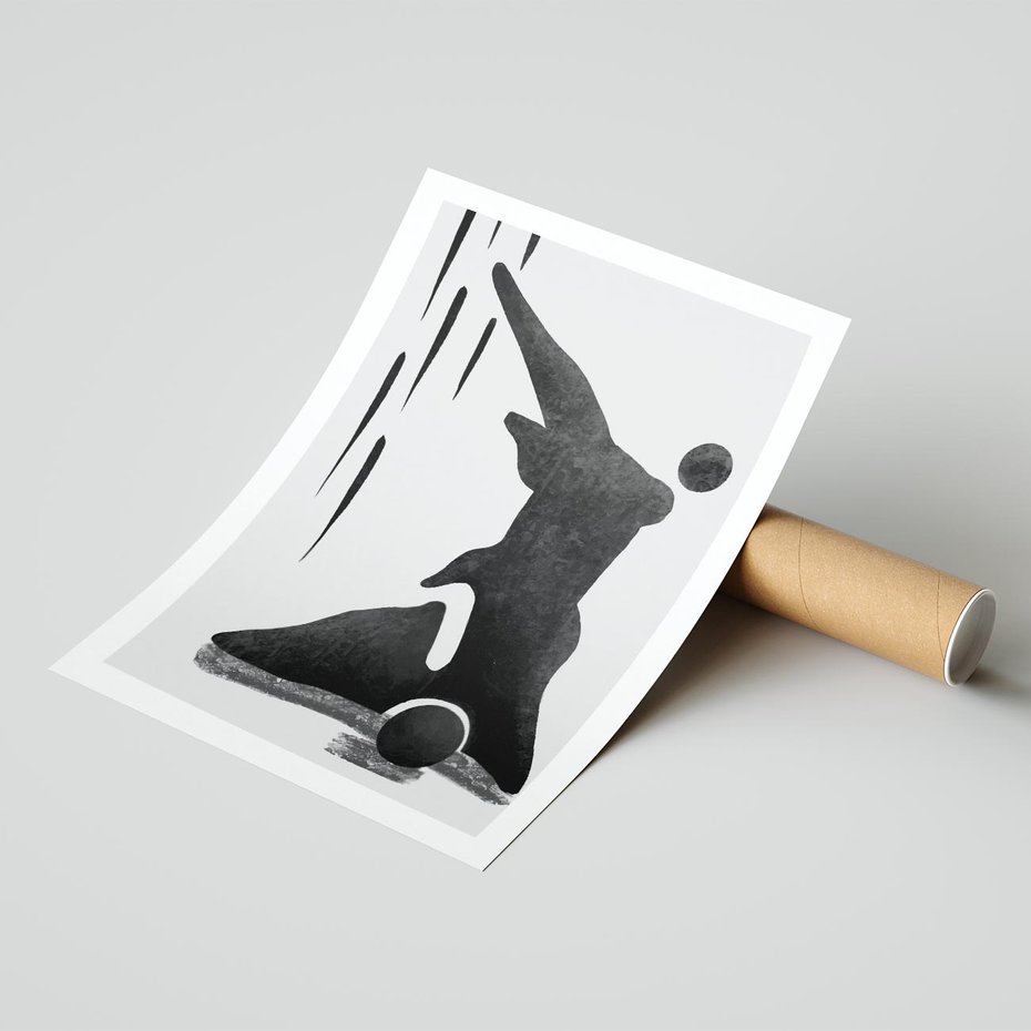 Plakat bez ramy 21x30 - Czarno-Biała Grafika Postaci - nowoczesna grafika, plakat