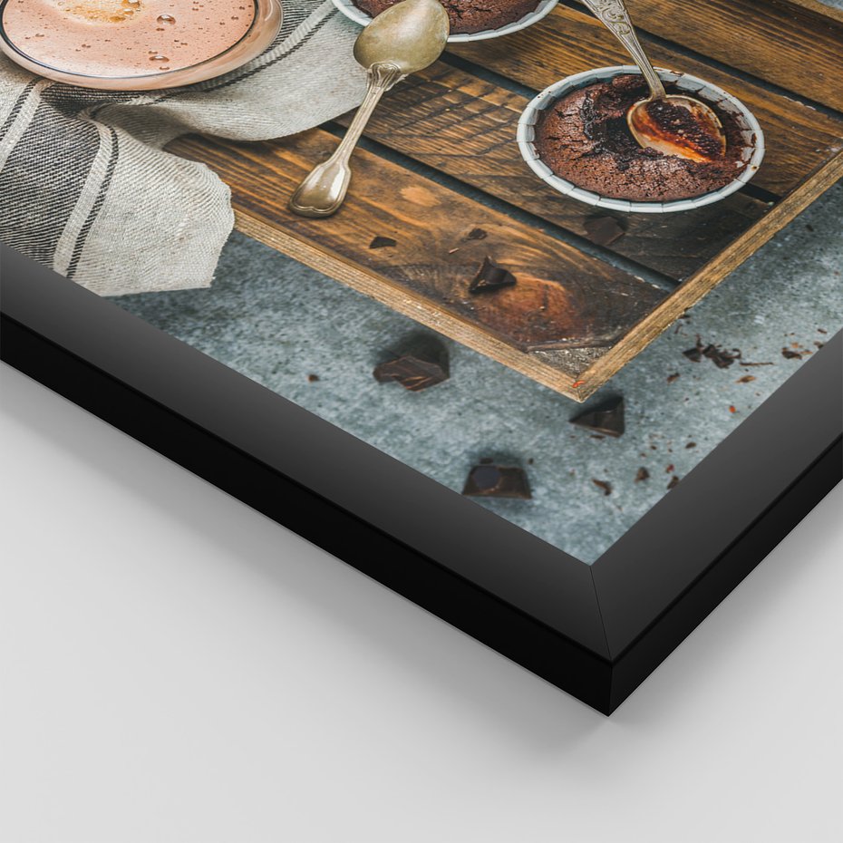 Zestaw obrazy w ramie 30x40 galeria - Kawa, napis, typografia, do, kuchni, kawiarni - rama czarna