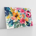 Obraz na płótnie 100x70 - Kwiatowy Impuls Kolorów - abstrakcyjne kolorowe kwiaty, szkic