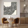 Obraz w ramie 80x80 - Migoczące Kontury - boho plakat, rycina - rama drewno