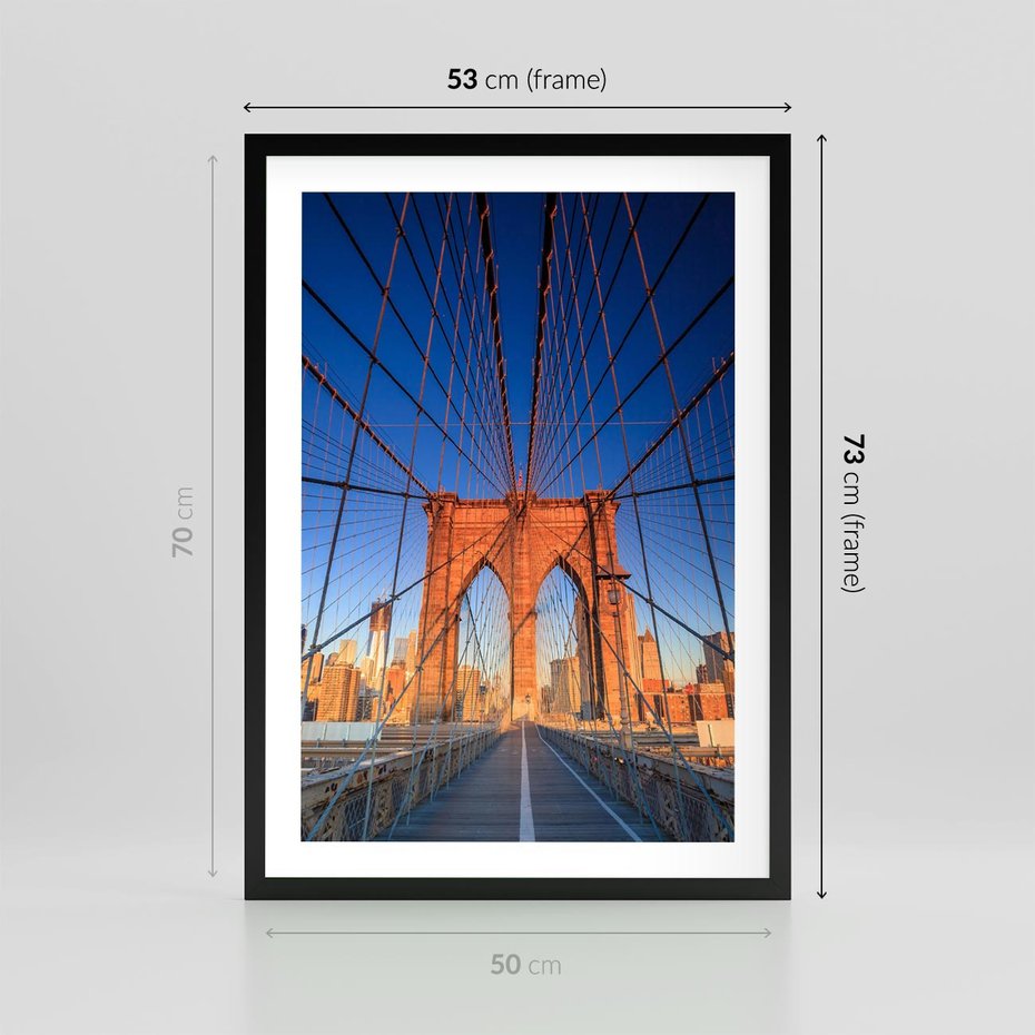 Plakat w ramie 50x70 - Most architektoniczne arcydzieło - most, architektura - rama czarna