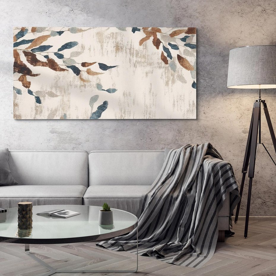 Obraz na płótnie 100x50 - Refleksje liściowych barw - abstrakcyjne kształty, przypominają liście