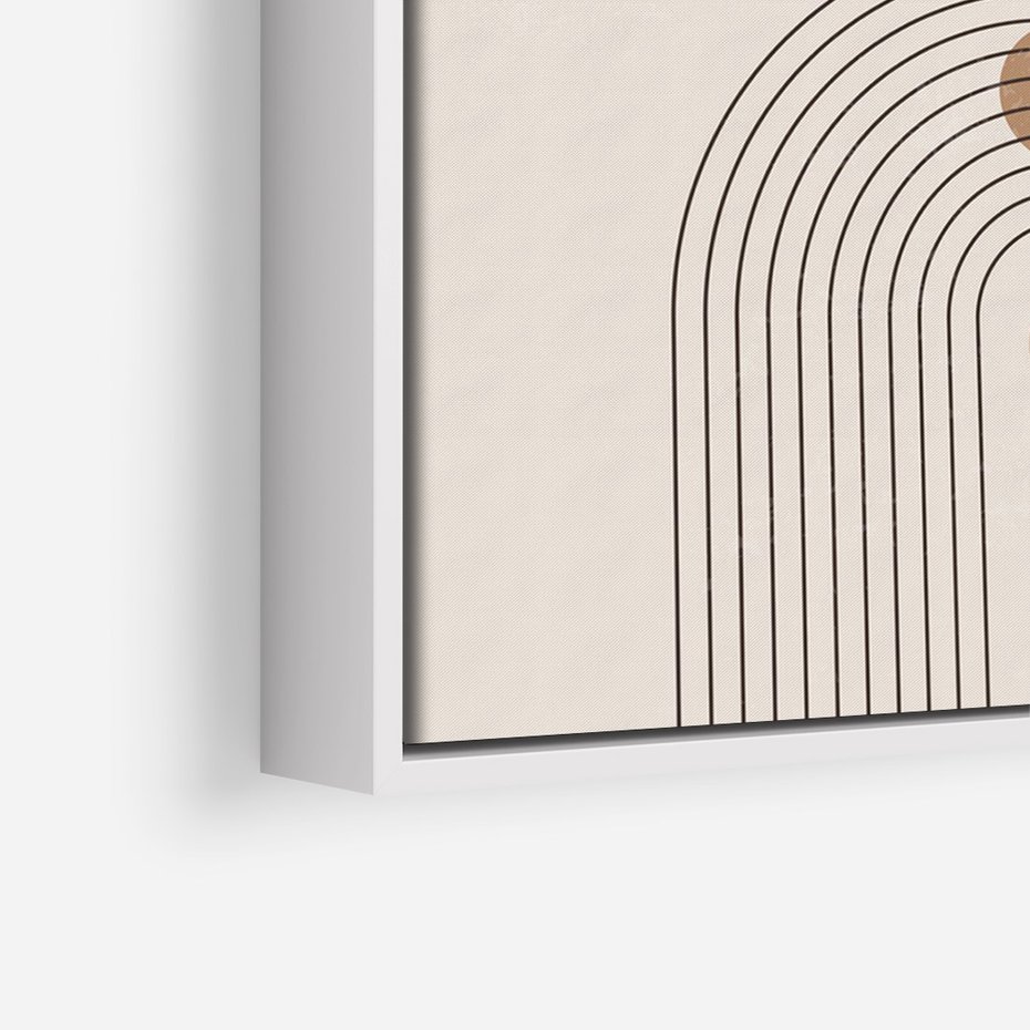 Obraz w ramie 50x70 - Zgeometryzowane Wizje - boho plakat, minimalizm - rama biała