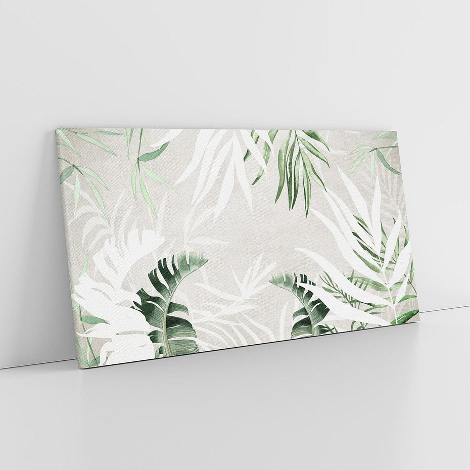 Obraz na płótnie 100x50 - Zielony Raj - monstera, palmy