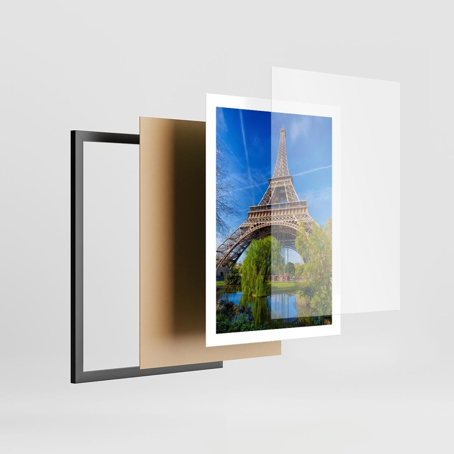 Plakat w ramie 50x70 - Wieża Eiffla w Paryżu - Eiffla, Paryż - rama czarna