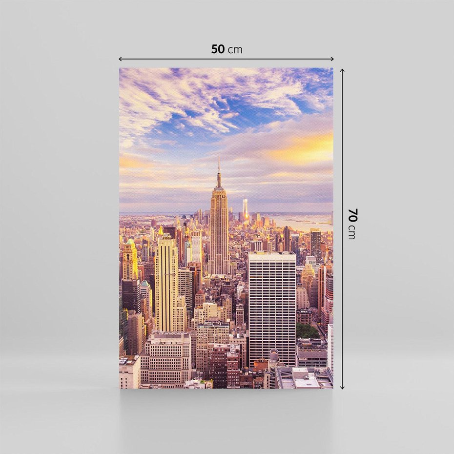 Obraz na płótnie 50x70 - Amerykański duch: Miasto na horyzoncie - USA, Ameryka