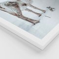 Zestaw obrazy w ramie 50x70 galeria - Zimowy, widok, renifer - rama biała