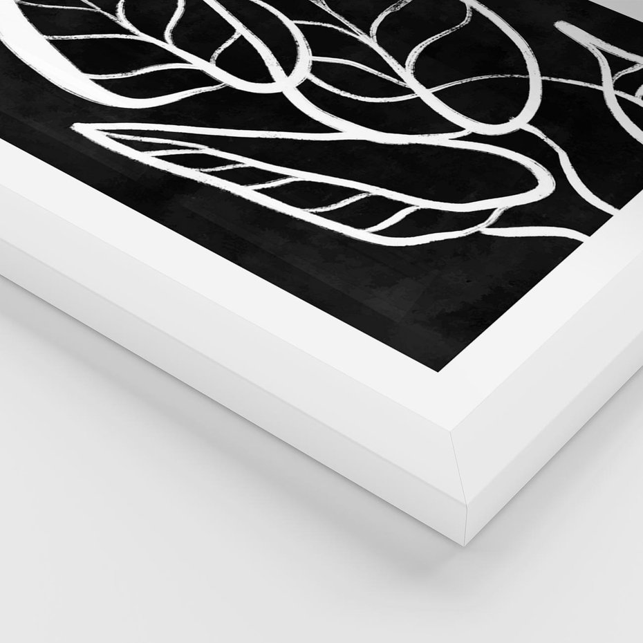 Plakat w ramie 30x40 - Lustrzane Odbicie - mroczna sztuka, minimalizm - rama biała