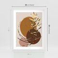 Plakat w ramie 40x50 - Taniec Przenikających Odbić - abstrakcyjny obraz, złote liście palmy - rama biała