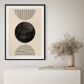 Plakat bez ramy 21x30 - Minimalizm w Kształtach - geometryczny graficzny obraz, czarne koło