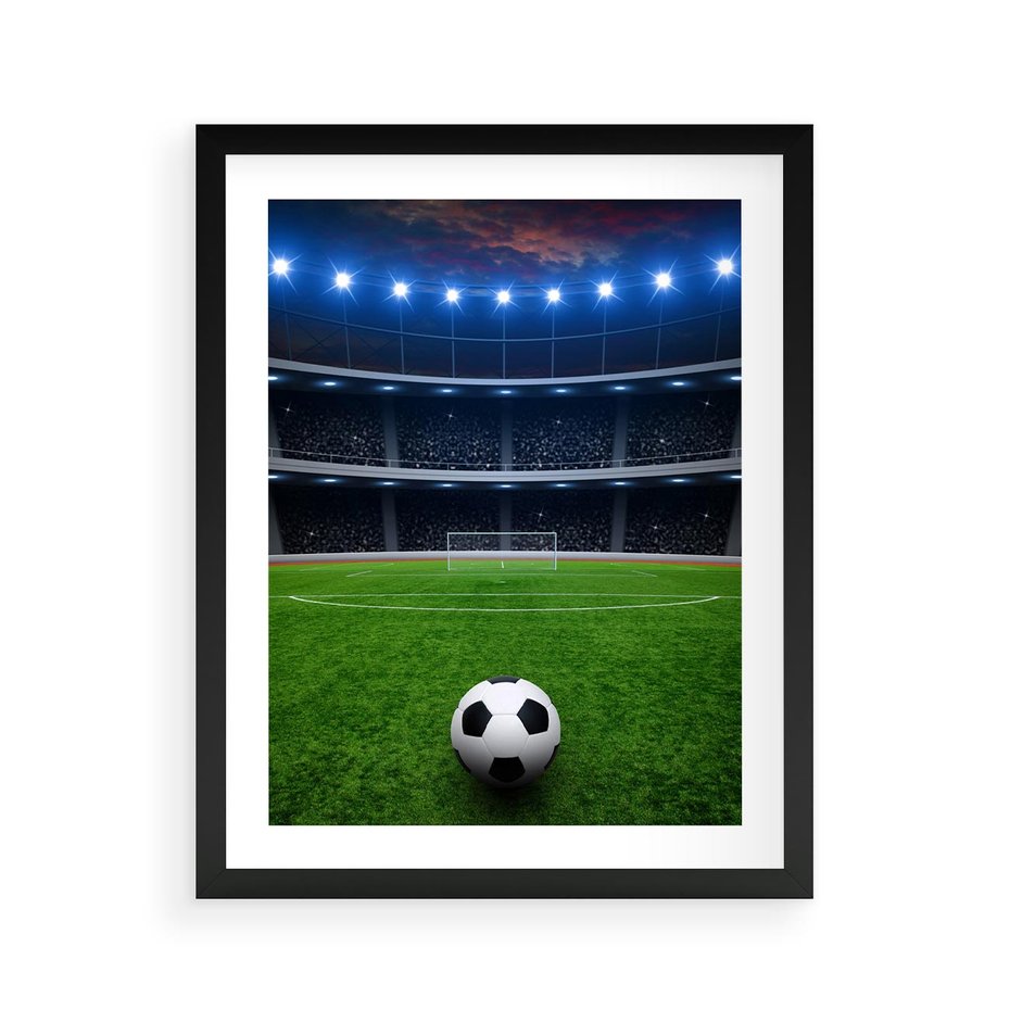 Plakat w ramie 40x50 - Piłka nożna - gol! - piłka nożna, gol - rama czarna