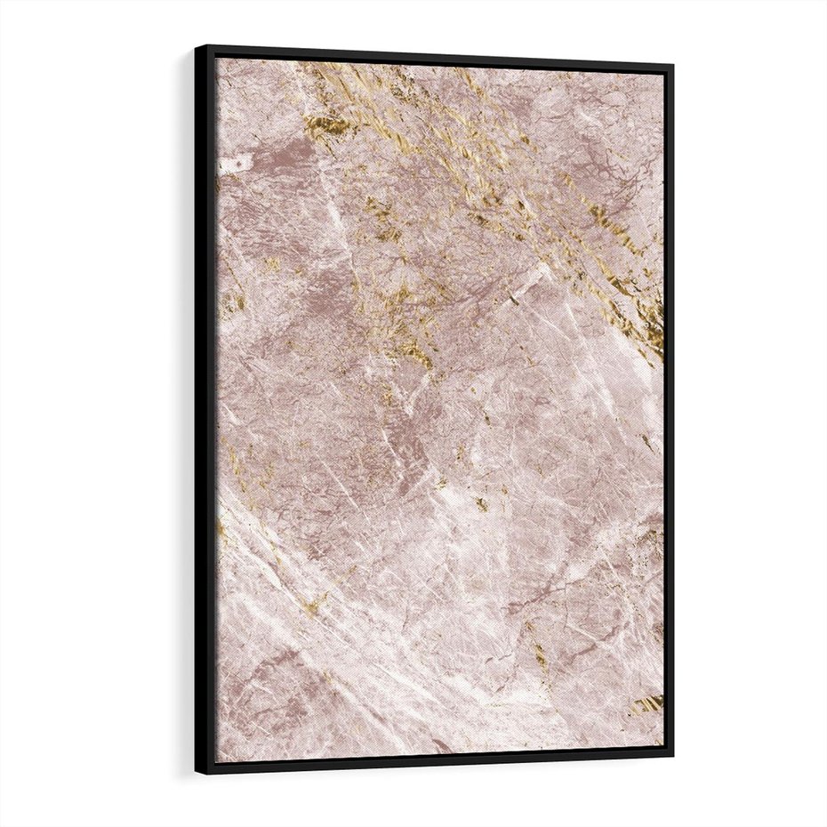 Obraz w ramie 70x100 - Wyjątkowa Stylizacja - marmur, złoto - rama czarna