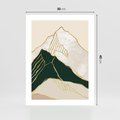 Plakat bez ramy 30x40 - Minimalistyczne Góry: Złota Sztuka Natury - minimalistyczna grafika, góry