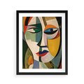 Plakat w ramie 40x50 - Kolorowe Dziwne Wyobrażenia - abstrakcyjny obraz, olejny - rama czarna