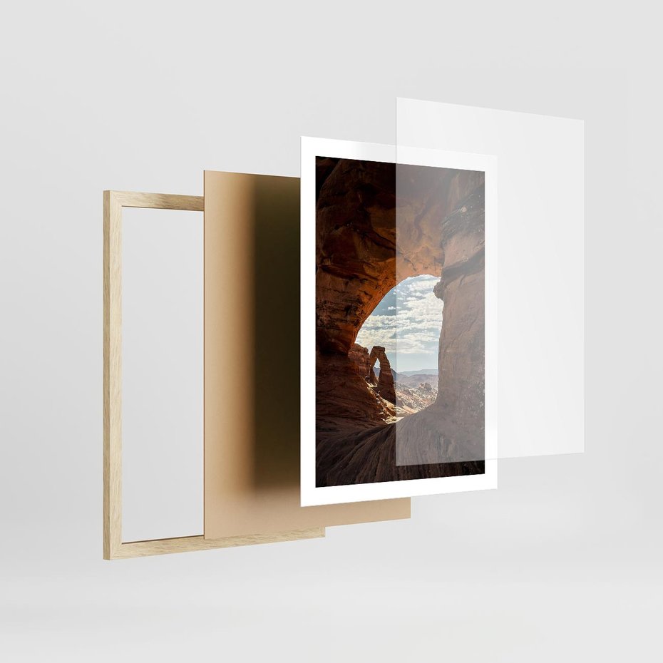 Plakat w ramie 50x70 - Magia pustynnego kanionu - pustynia, kanion - rama drewno