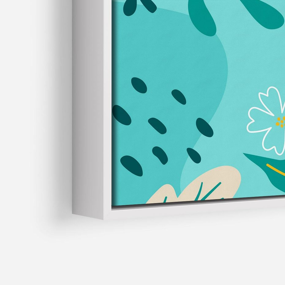 Obraz w ramie 80x80 - Rozkwitające Widoki - pastelowa kompozycja, kwiaty - rama biała