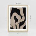 Plakat w ramie 30x40 - Nocne Pochłonięcia - abstrakcyjne linie, mroczny plakat - rama drewno