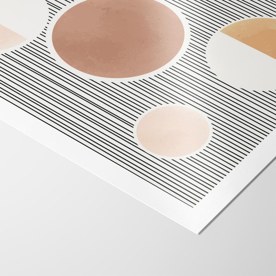 Plakat bez ramy 40x50 - Rozplątane Granice - abstrakacyjna nowoczesna sztuka, koła okręgi