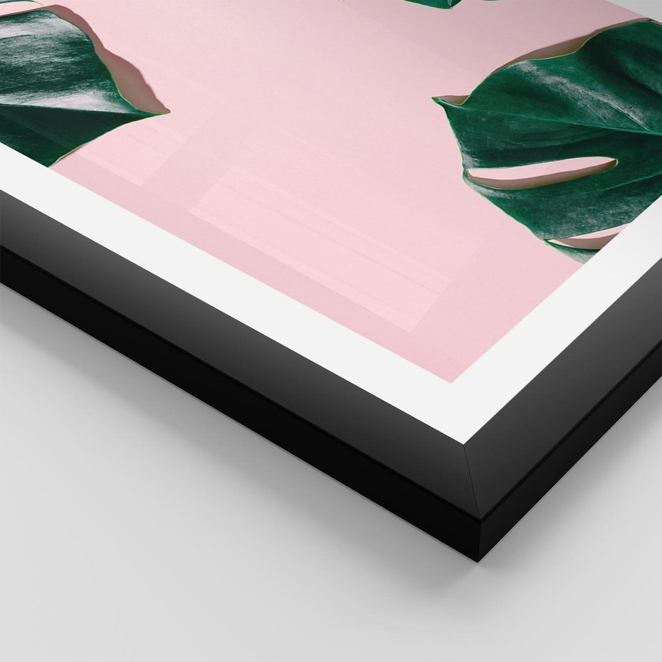 Plakat w ramie 40x50 - Siła Natury - liście, monstera - rama czarna