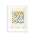 Plakat w ramie 30x40 - Tajemnicza Aura - kwiaty, nowoczesna abstrakcja - rama biała