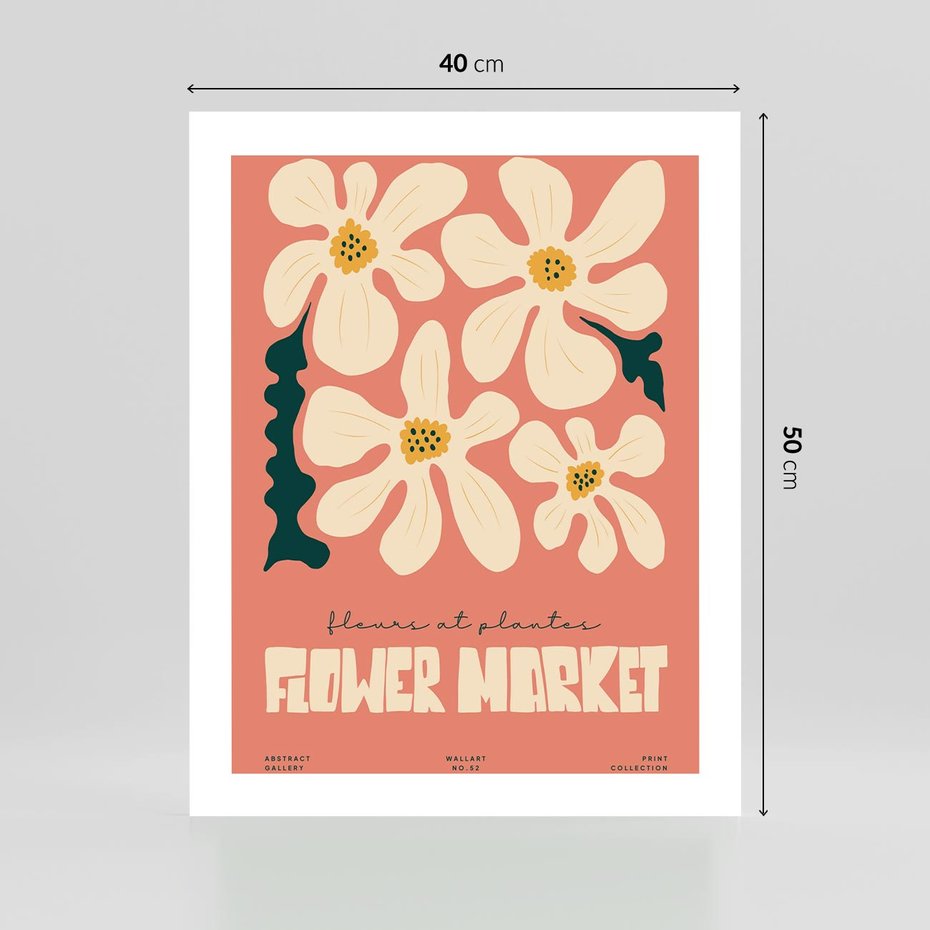 Plakat bez ramy 40x50 - Szkicowane Kolorowe Uczucia - kwiatowa kompozycja, minimalizm