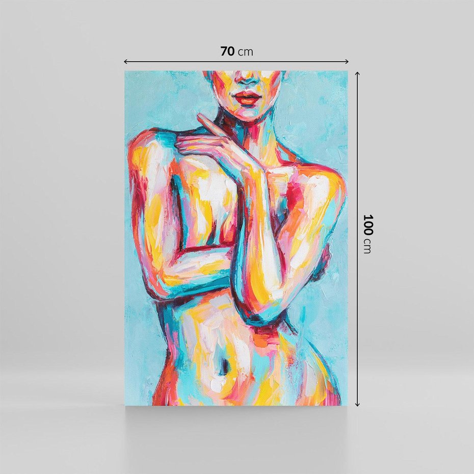 Obraz na płótnie 70x100 - Nagie Natchnienie - obraz olejny, naga kobieta