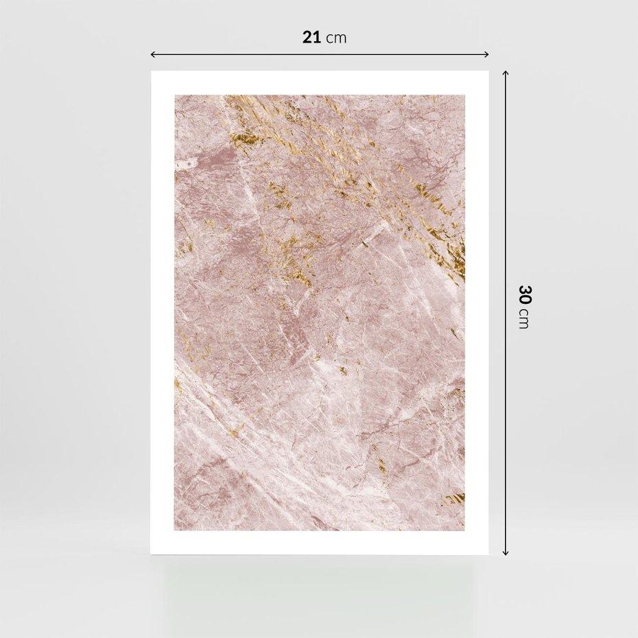 Plakat bez ramy 21x30 - Wyjątkowa Stylizacja - marmur, złoto